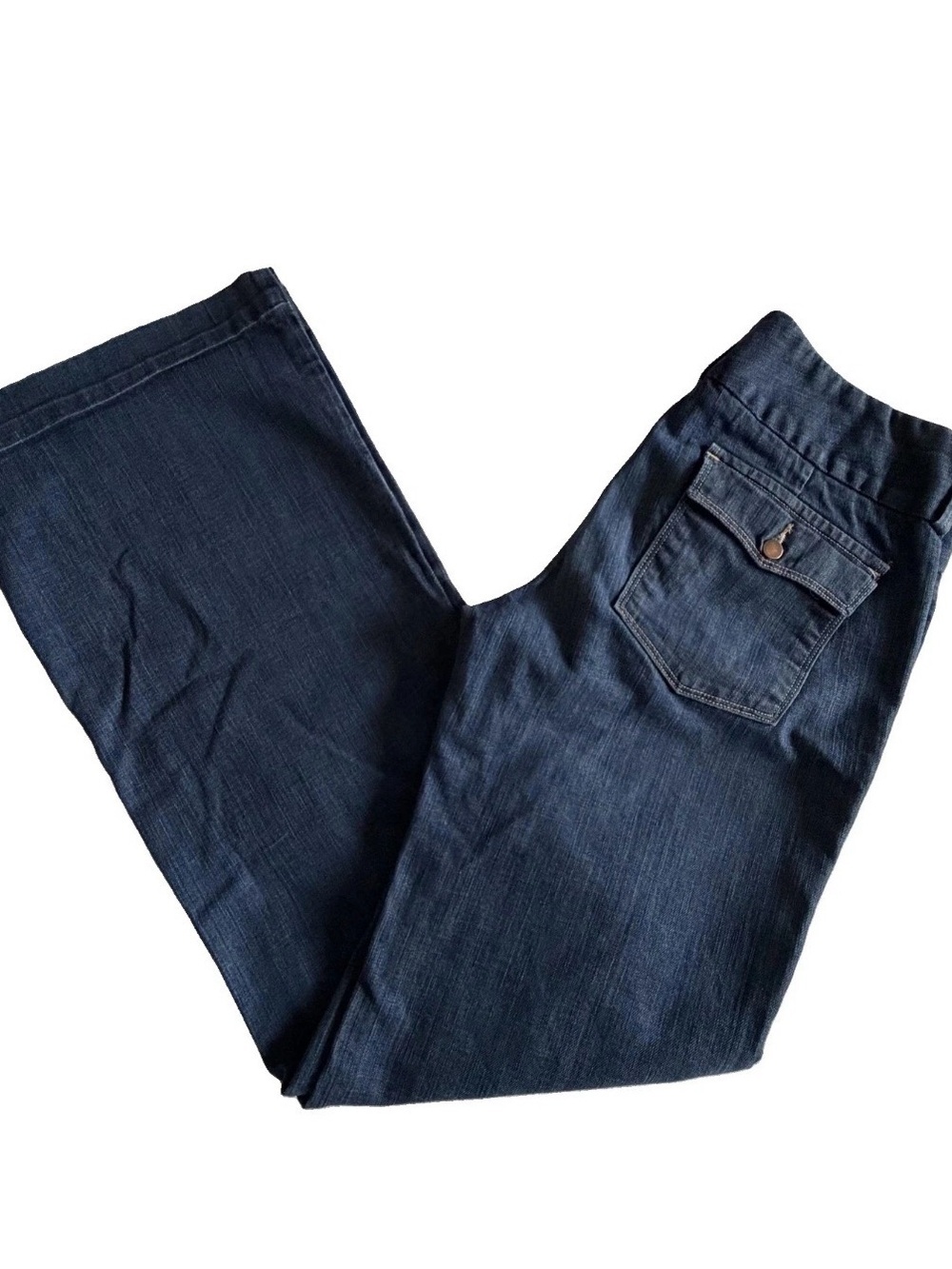 Lucky Brand Soho Trouser Jeans Womens 6/28 Blue Medium Wide Leg Stretch Denim